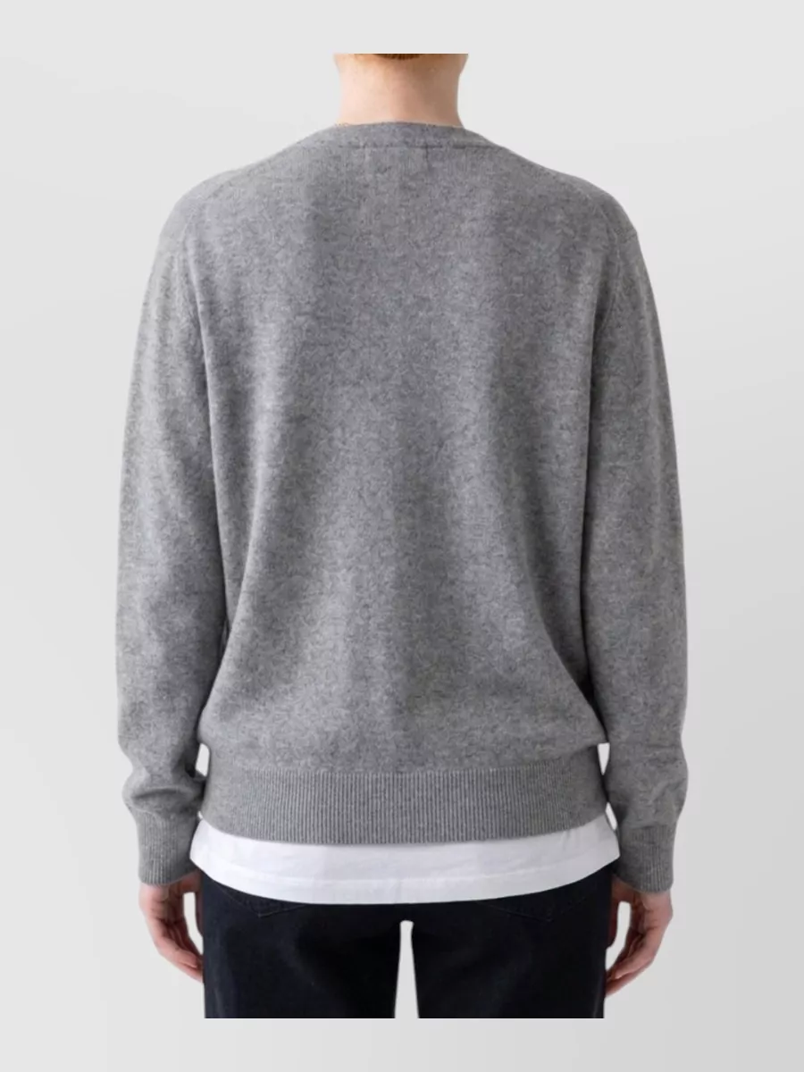 The Row Cashmere V-Neck Ribbed-Hem Sweater