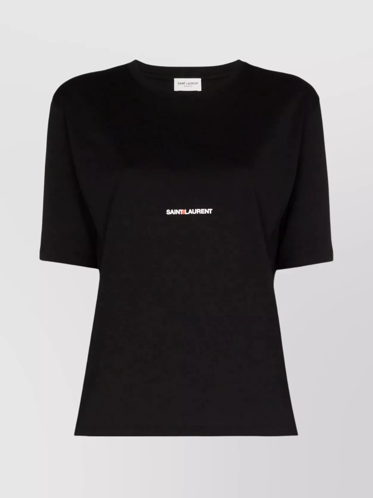 Shop Saint Laurent Ribbed Collar Crew Neck T-shirt