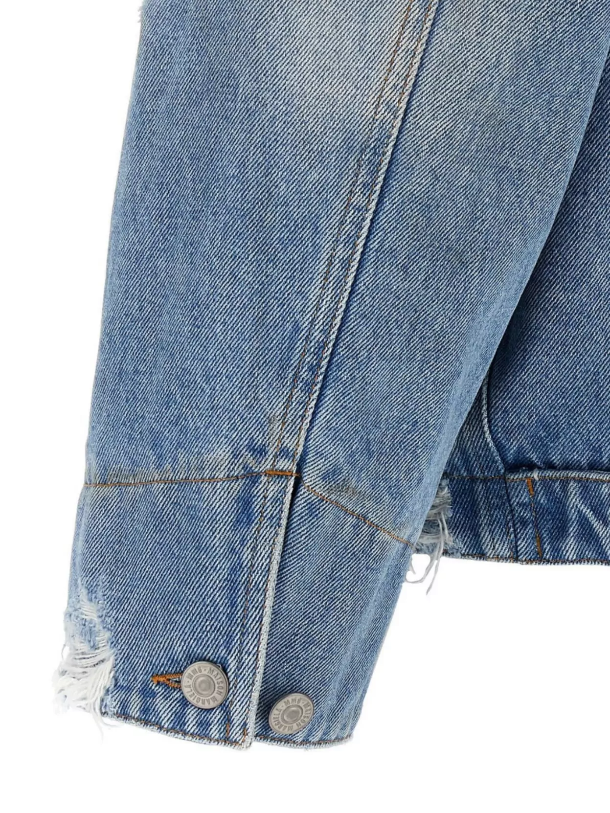 Mm6 Maison Margiela Denim Jacket Distressed Point Collar