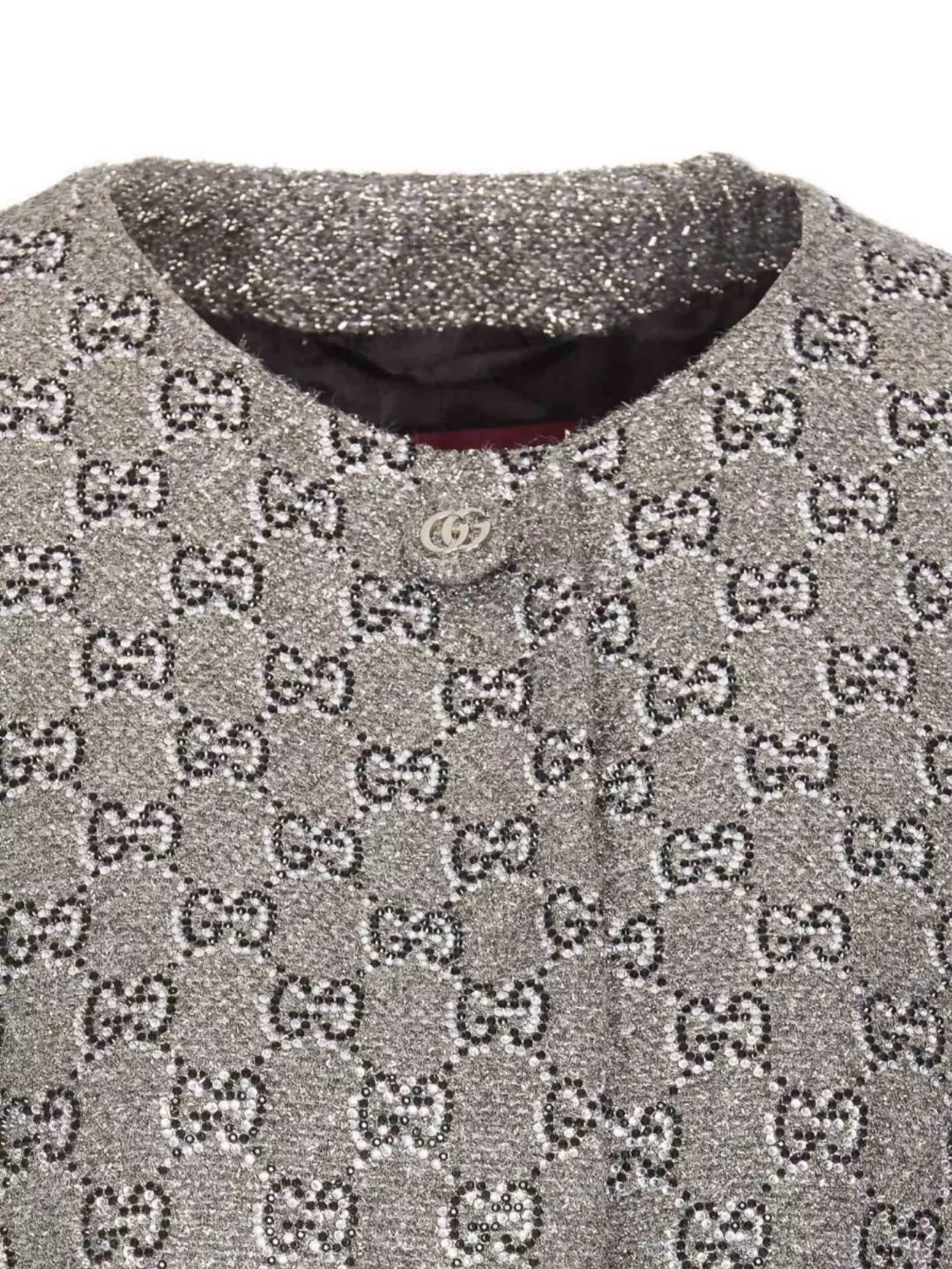 Gucci Tweed Jacket With Metallic Finish And All-over Strass