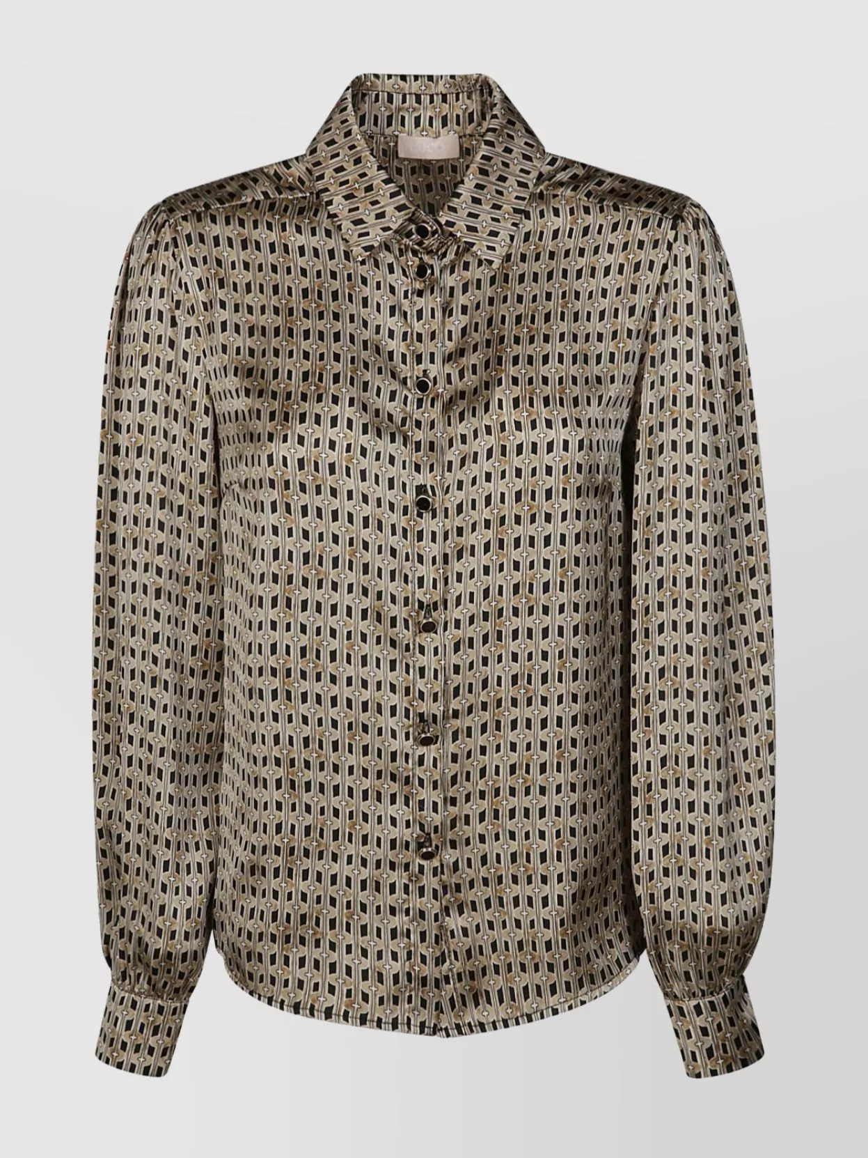 Shop Liu •jo Cuff Buttons Geometric Pattern Shirt