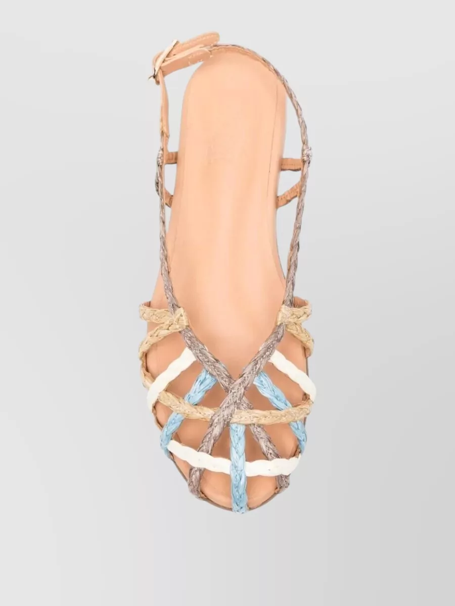 Ancient Greek Sandals Raffia Flat Sandals
