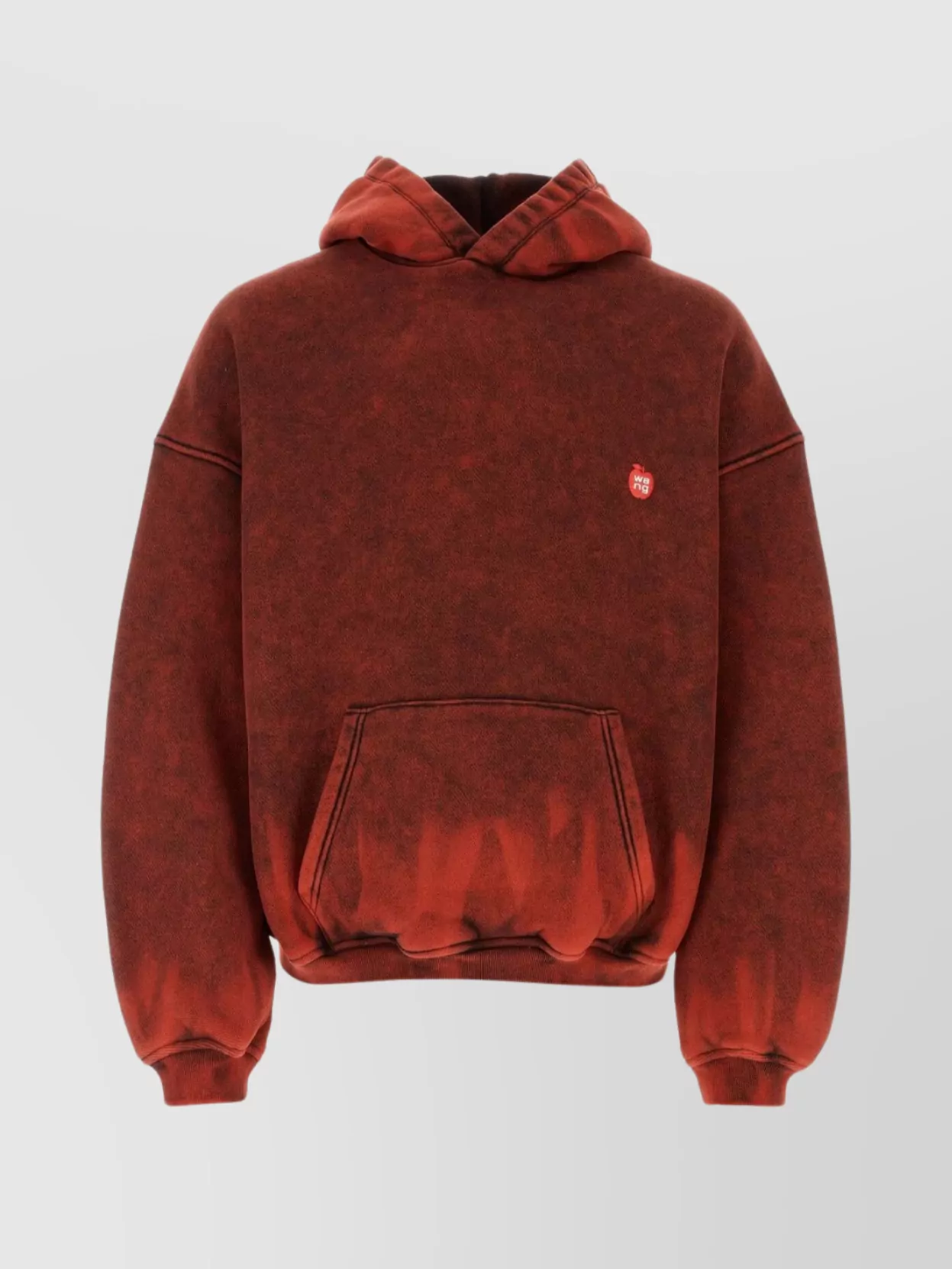 Shop Alexander Wang Cotton Blend Hoodie Sweatshirt With Loose Fit In Brown