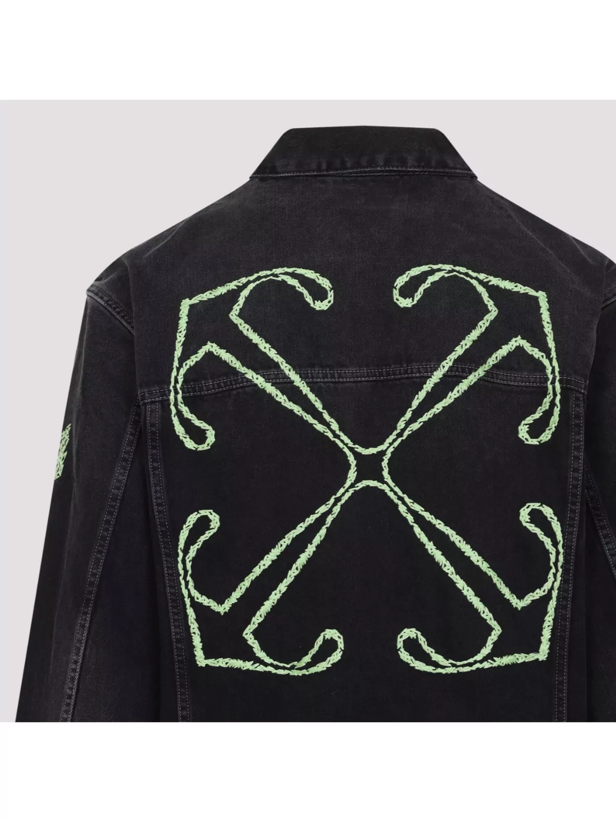 Off-white Off White Men Diagonal Arrow Outl Denim Skate Jacket