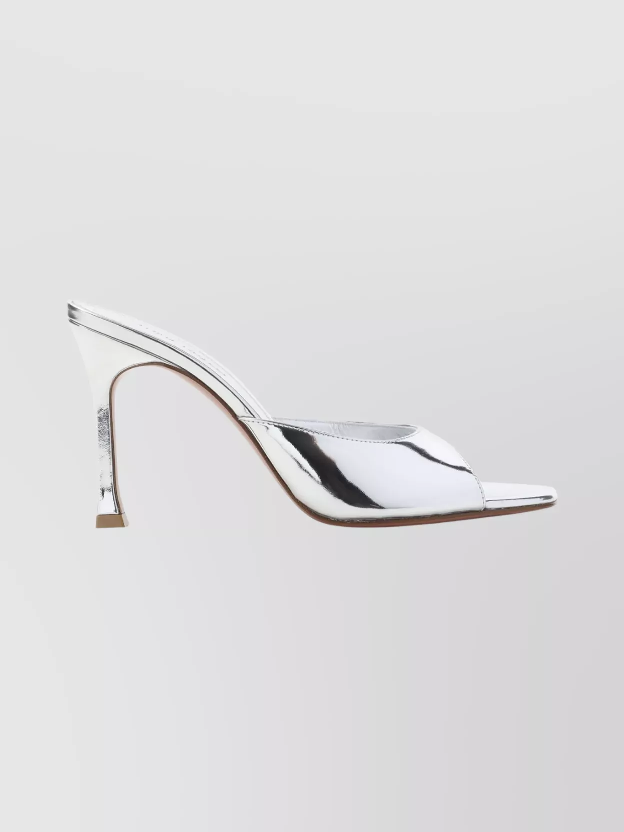 Amina Muaddi Alexa Open Toe Square Sandals In Silver