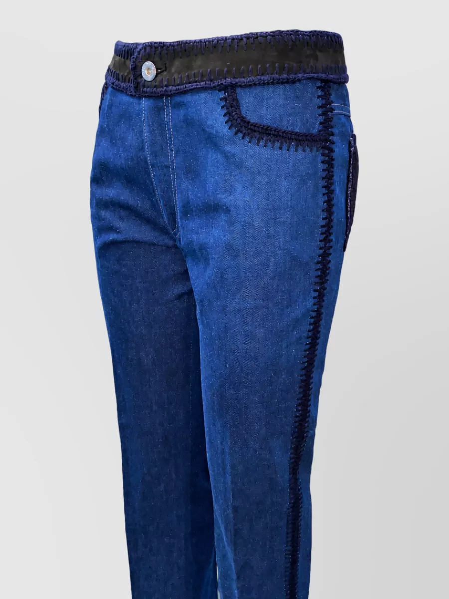 Miu Miu Black Crochet Skinny Denim Jeans