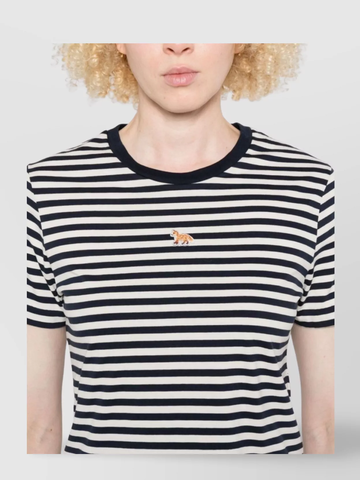 Maison Kitsuné Baby Fox Striped Cotton T-Shirt
