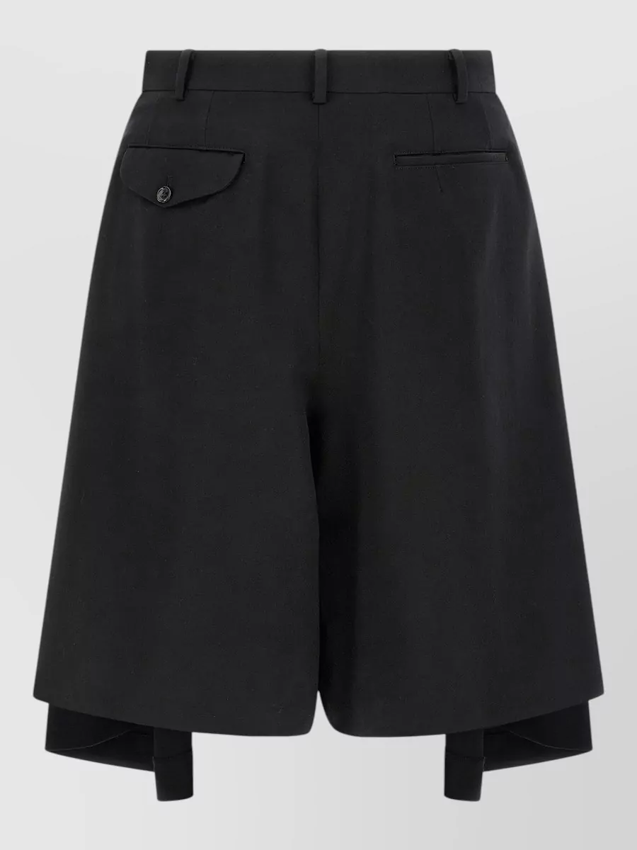Comme Des Garçons Wool Extra Wide-Leg Bermuda Shorts