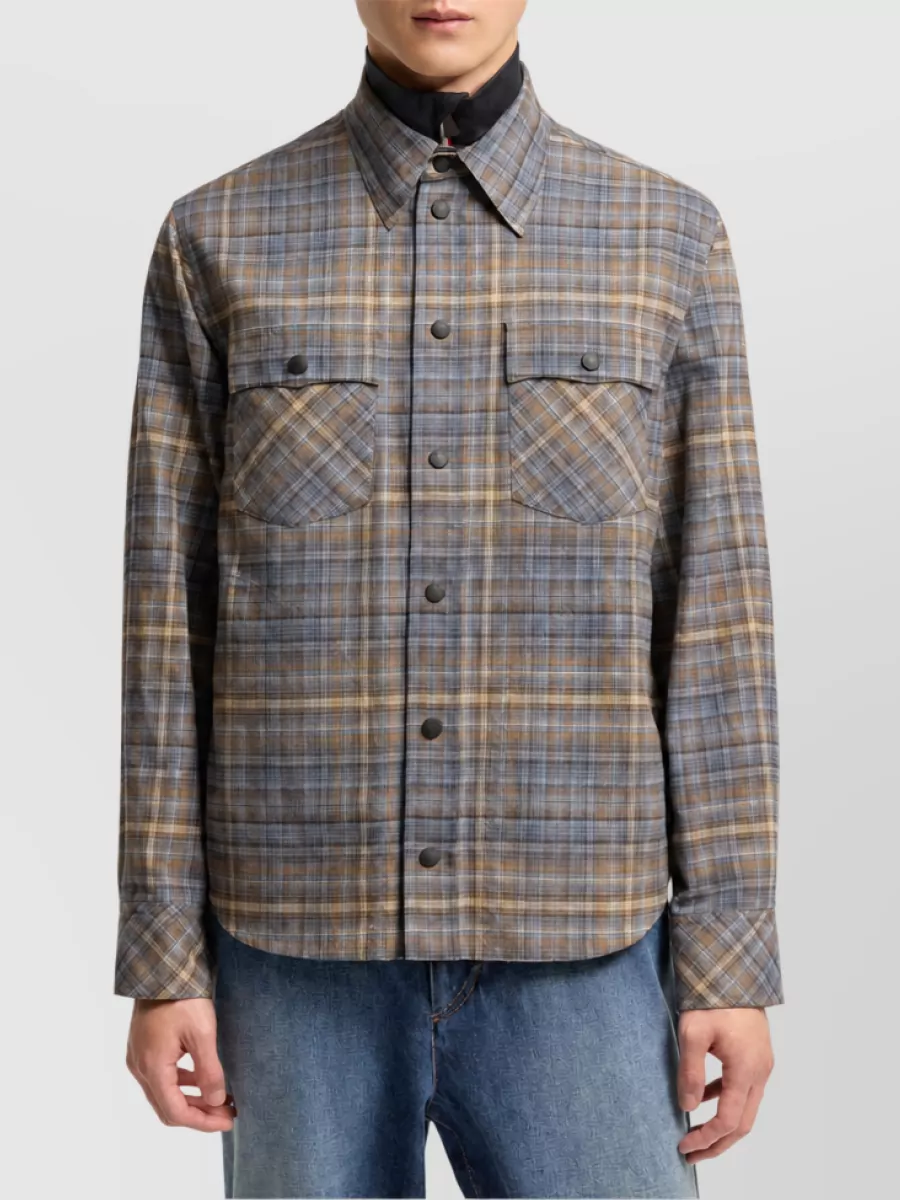 Moncler Checked Cotton Shirt Jacket