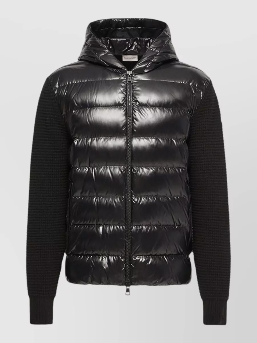 Moncler down puffer hooded bomber jacket