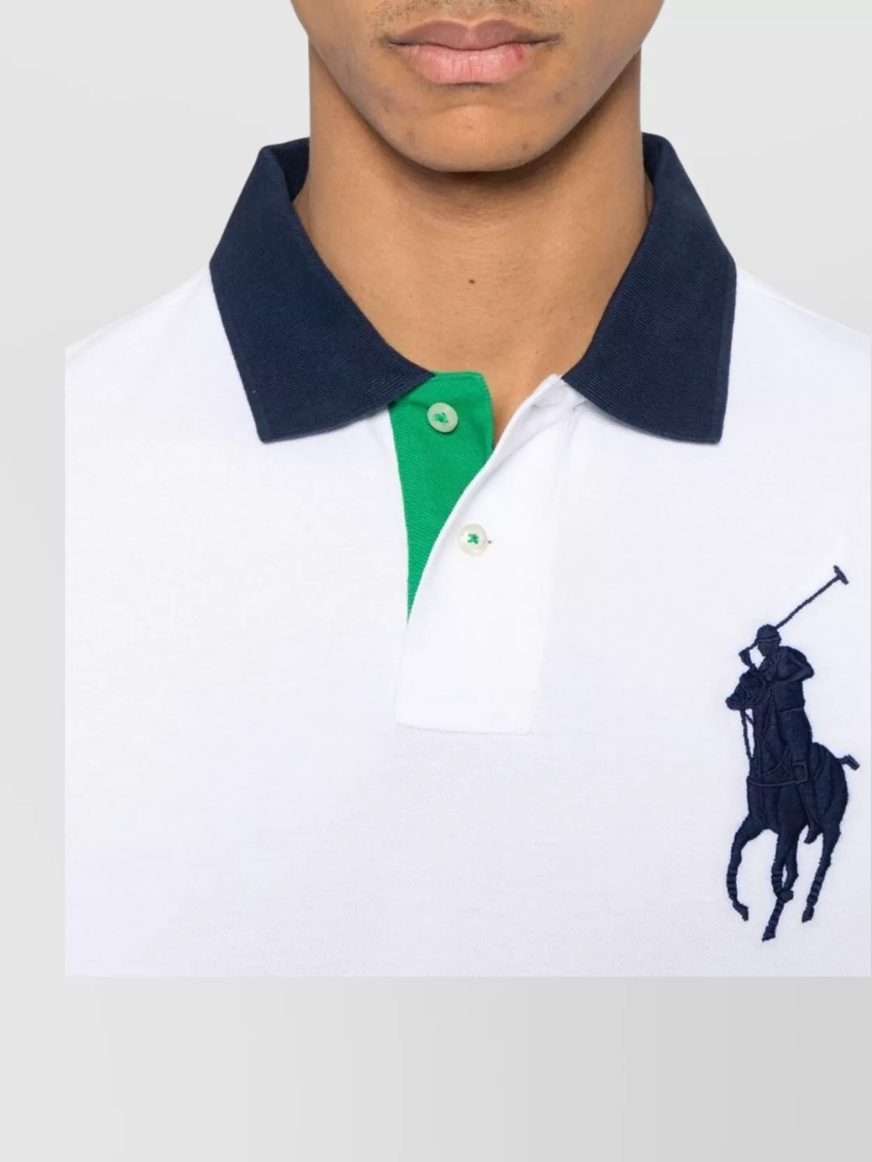 Ralph Lauren Logo Patch Polo Shirt With Contrasting Collar