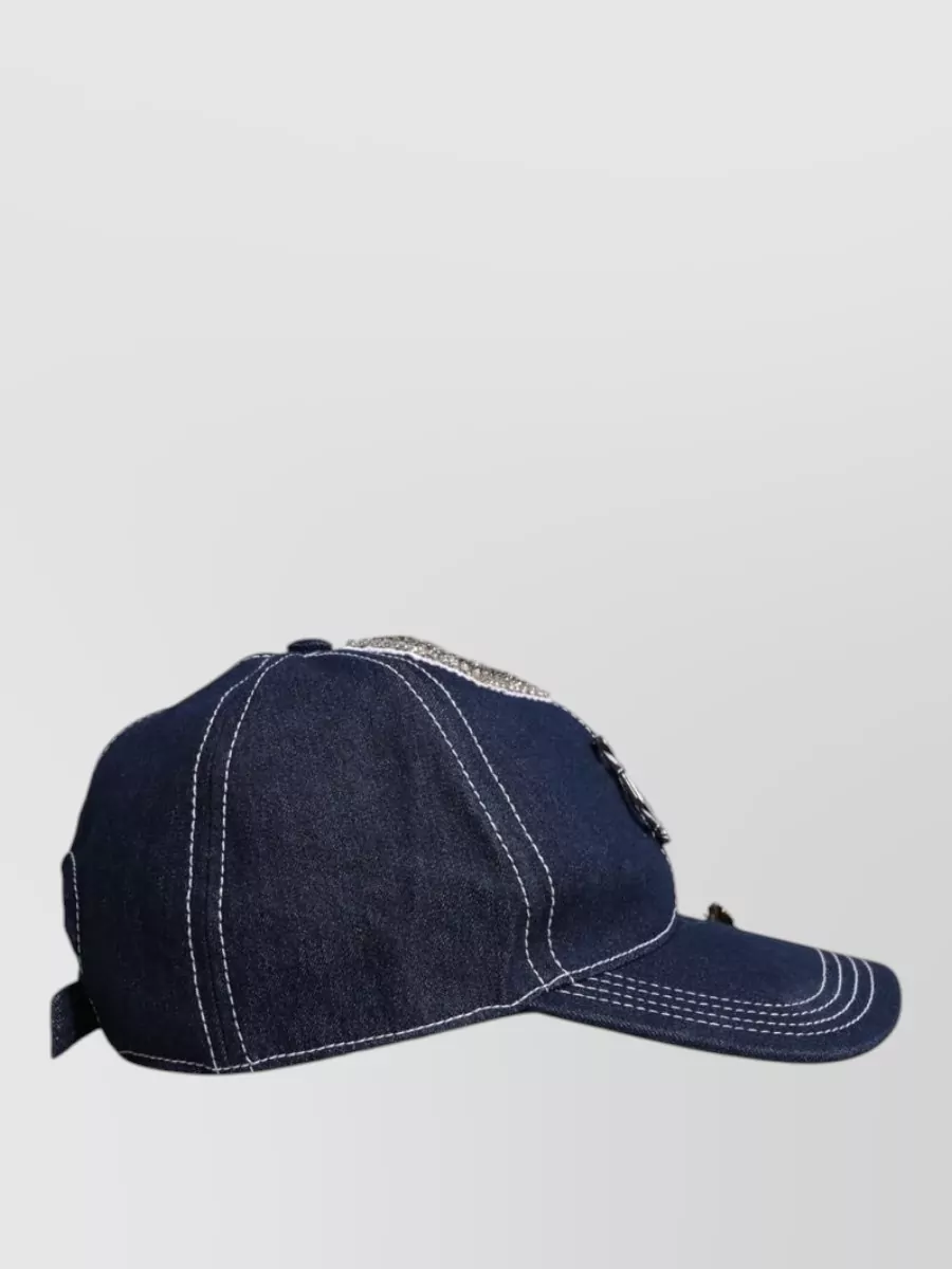 Dolce&Gabbana Crystal Embellished Denim Baseball Cap