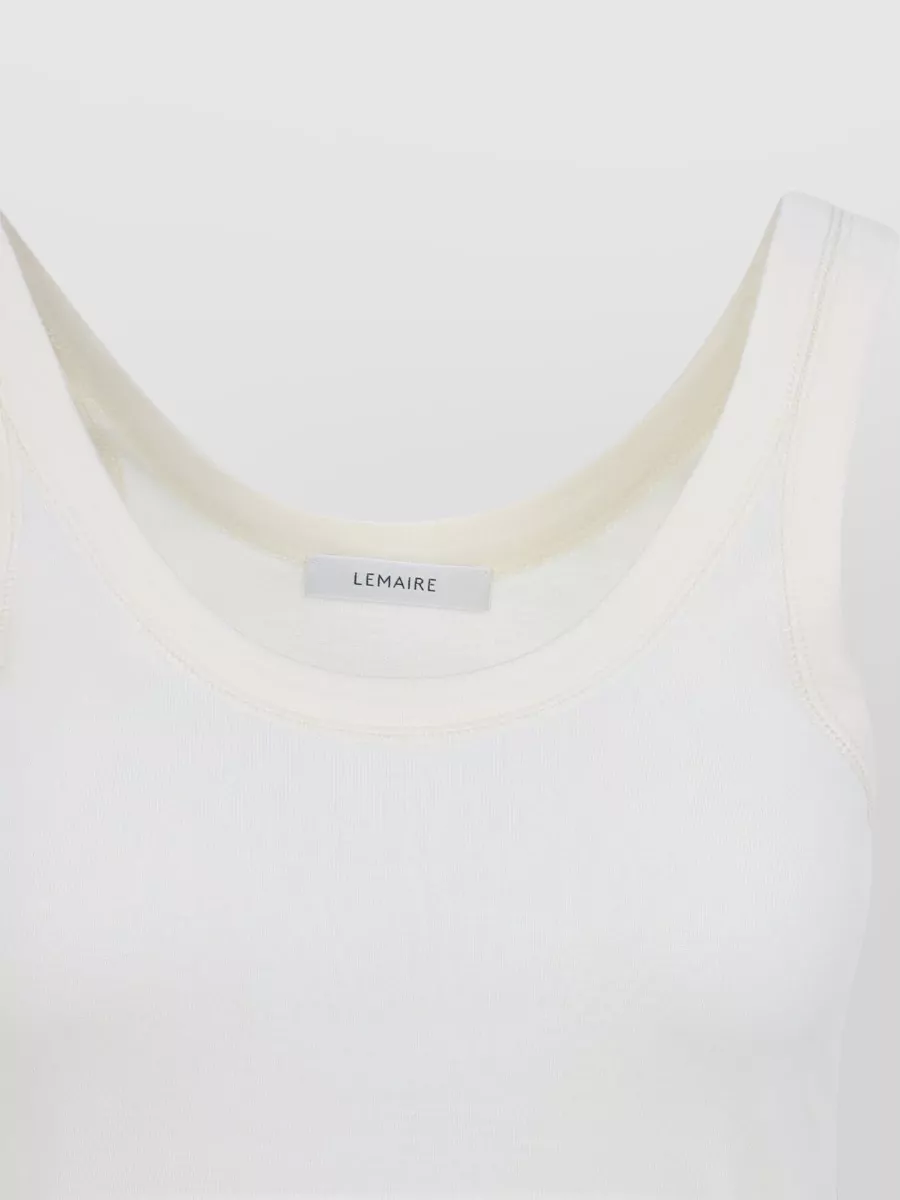 Lemaire Scoop Neck Rib Knit Sleeveless Top