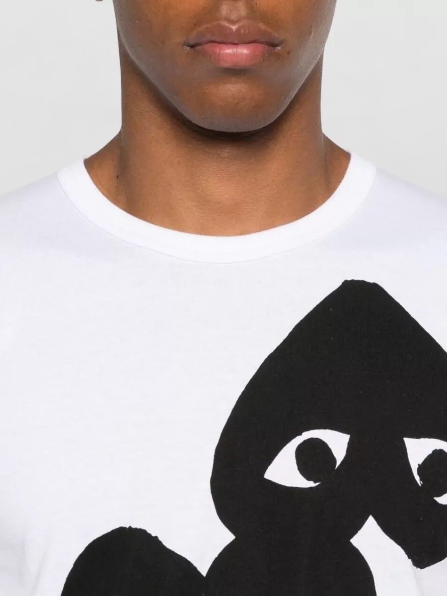 Comme Des Garçons Crew Neck Cotton Graphic Print T-Shirt