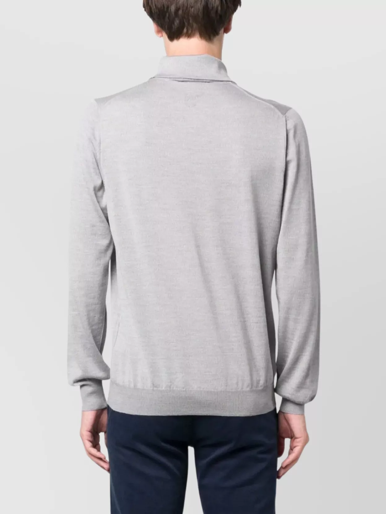 Lardini Turtleneck Sweater With Ribbed Cuffs And Hem