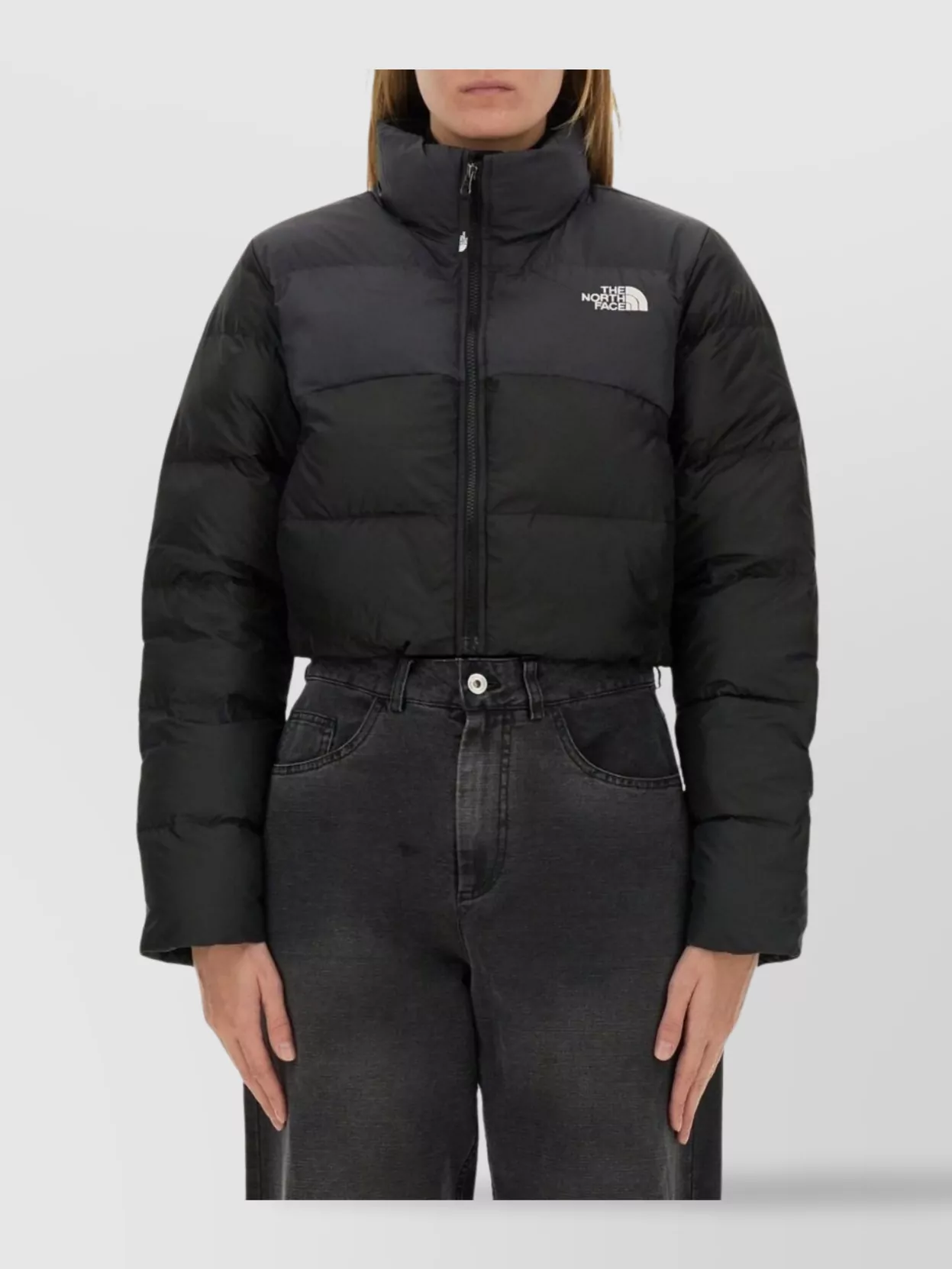 The North Face Cropped High Collar Quilted Jacket