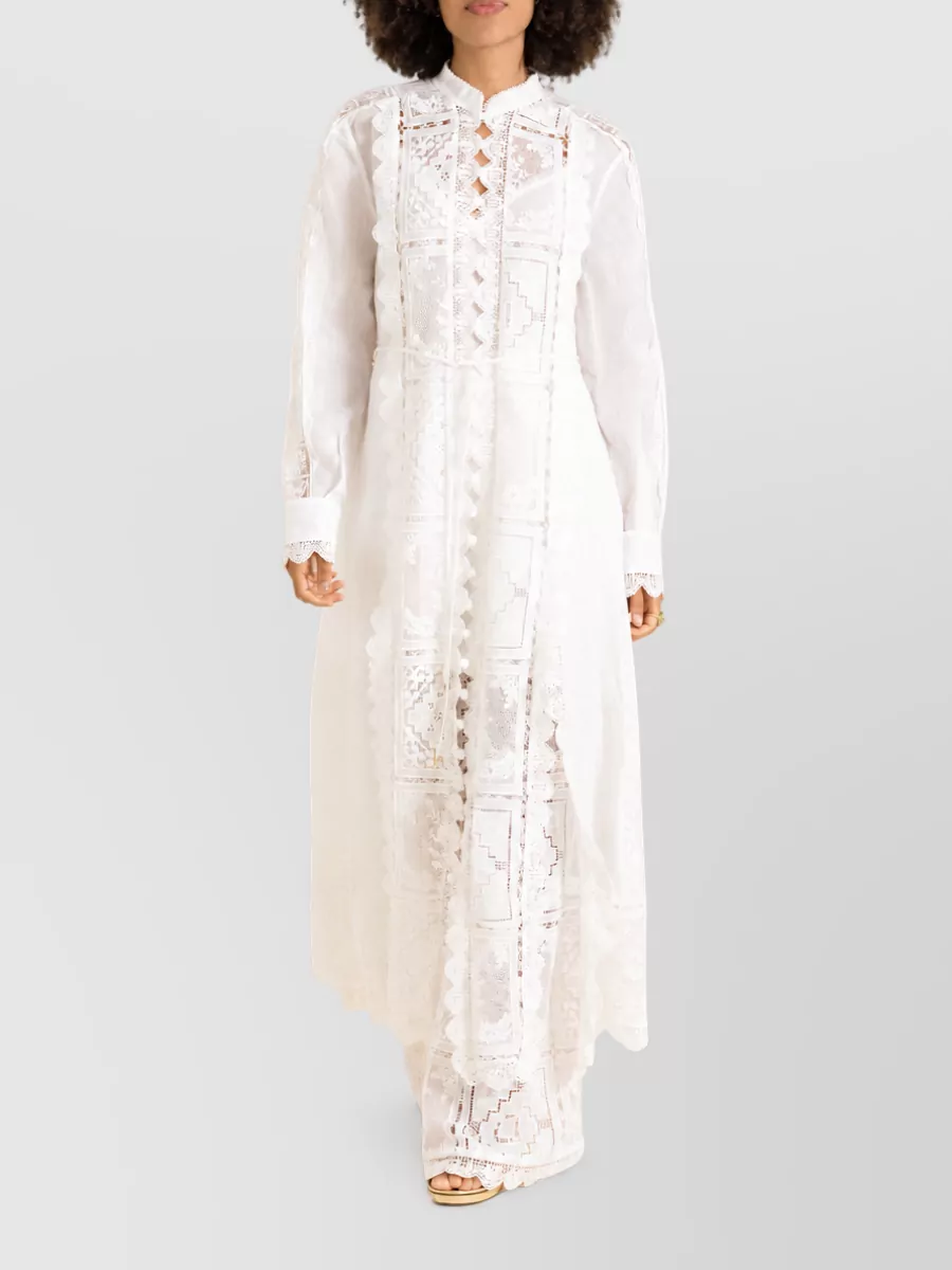 Zimmermann embroidered wide-leg maxi trousers