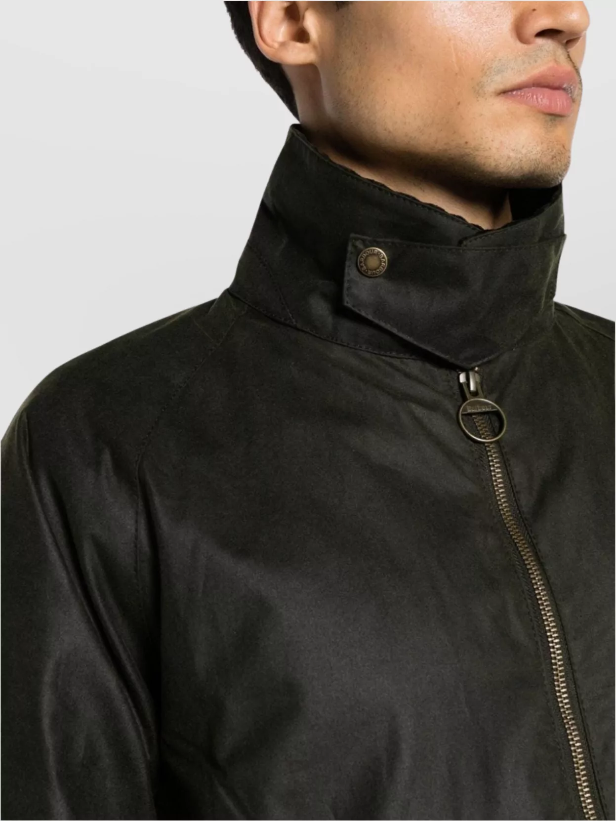 Barbour Short High Neck Waxed Jacket