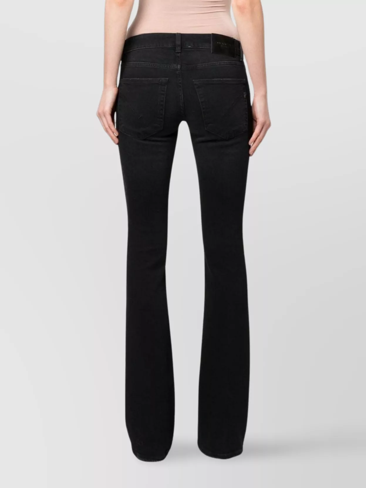 Dondup Flared Trousers Belted Faded Effect In Black