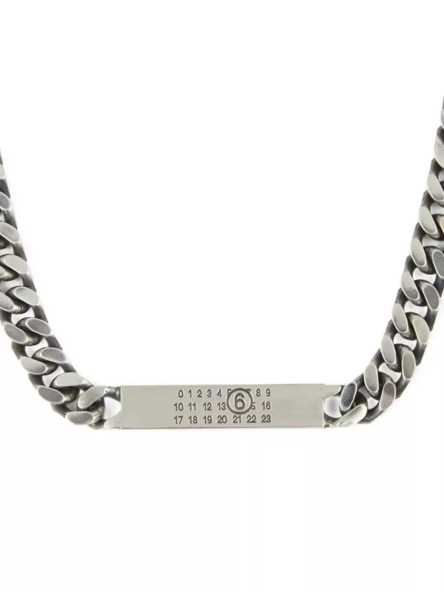 Mm6 Maison Margiela Brass Logo Pendant Necklace