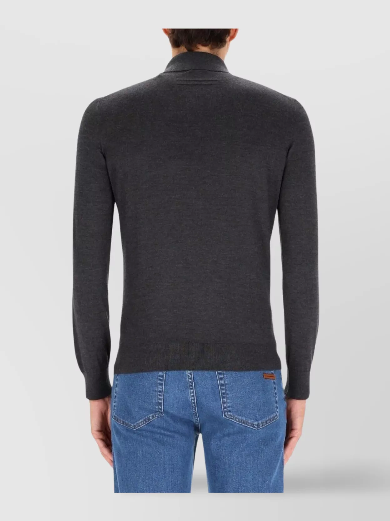 Zegna Ribbed Cuff Knit Sweater With Hem Detail
