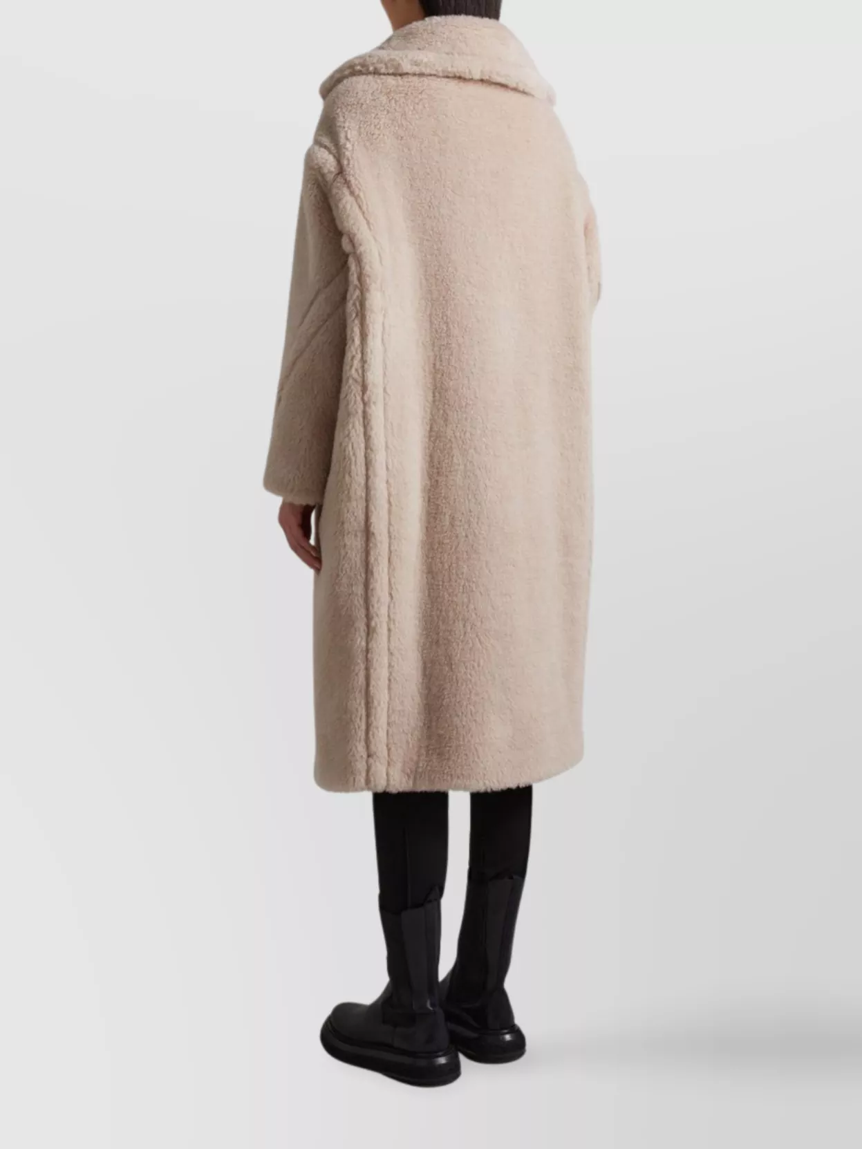 Max Mara Textured Double-breasted Coat Notched Lapels In Brown