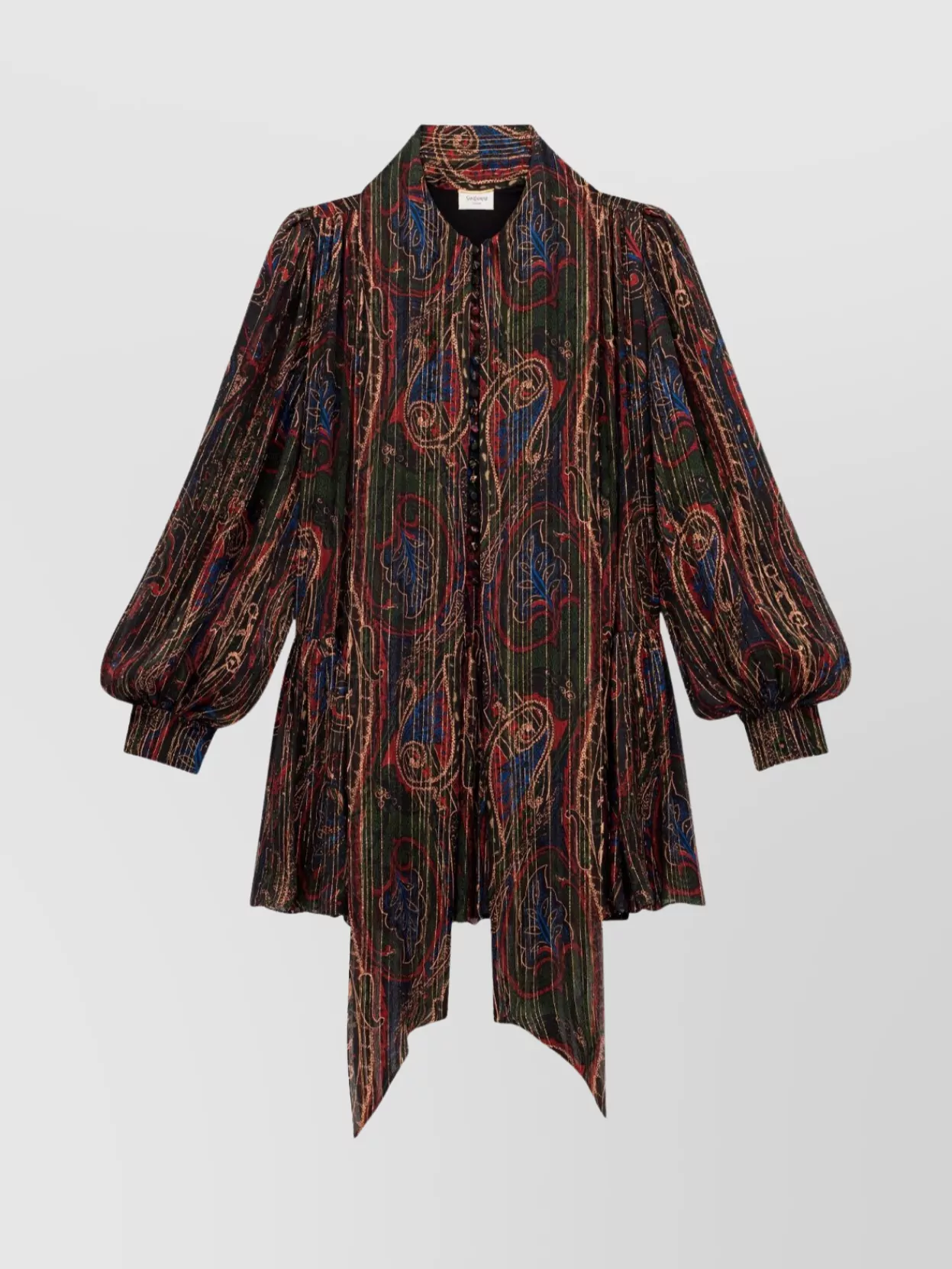 Saint Laurent Bow Detail Semi-Sheer Dress