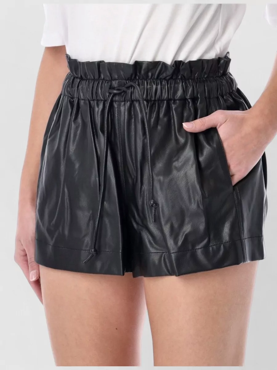 Isabel Marant Etoile Naline Eco Leather Shorts Side Pockets
