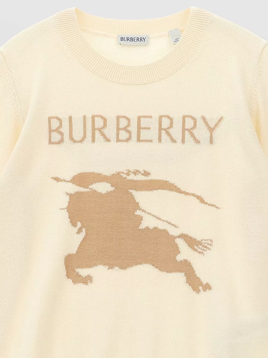 Burberry Cotton Wool Logo Intarsia Sweatshirt
