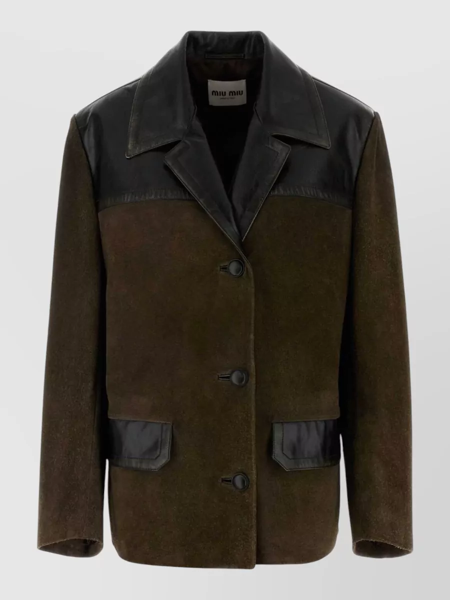 Miu Miu Suede Single-Breasted Coat