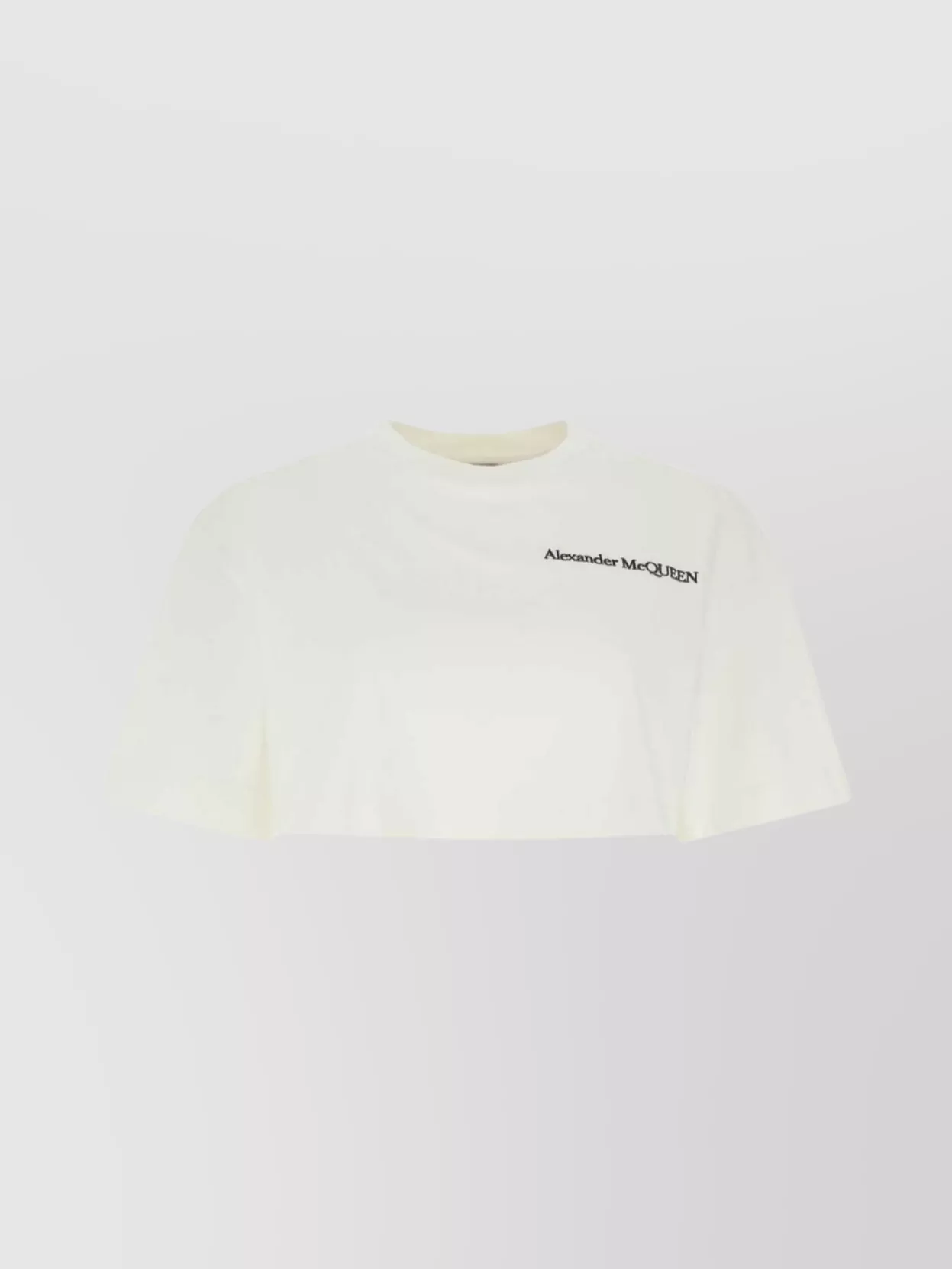 Shop Alexander Mcqueen Cotton Crew Neck Cropped T-shirt