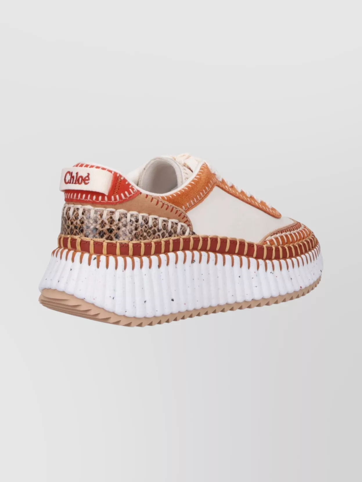 Chloé Animal Print Low Top Sneakers With Texture In Multi
