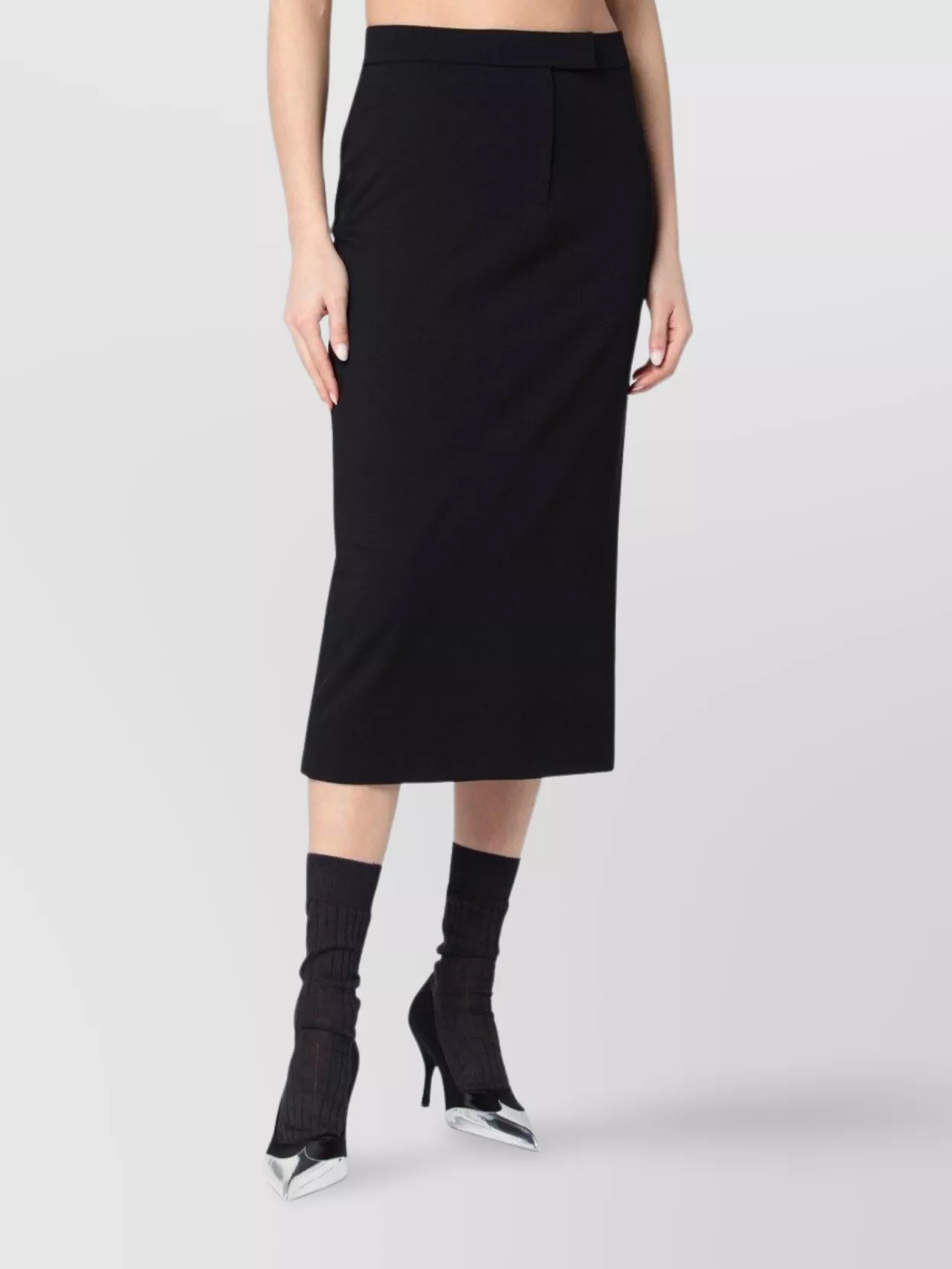 Calvin Klein Tailored Pencil Skirt With High Waist And Slit In Black