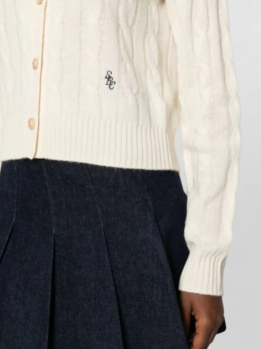 Sporty & Rich Cable-Knit Cashmere Cardigan