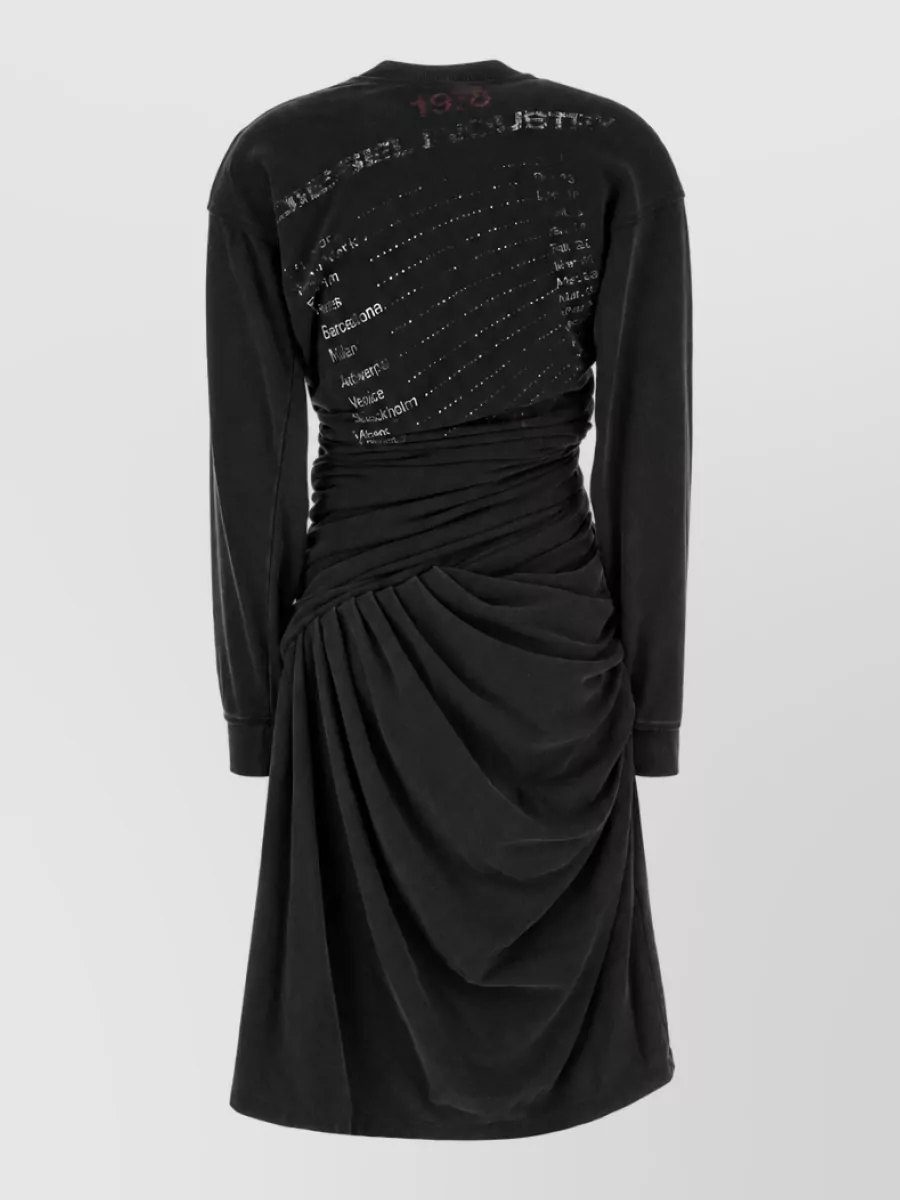 Diesel Cotton Blend Sweatshirt Midi Dress