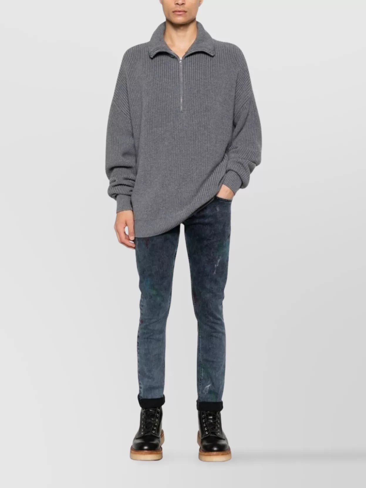 Dondup Stretch Denim Trousers George Jeans In Gray