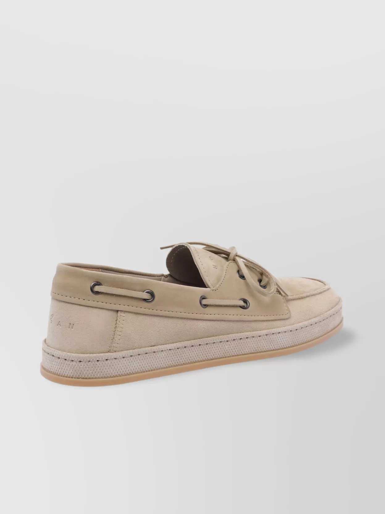 Hogan Round Toe Suede Loafers With Eyelet Detailing