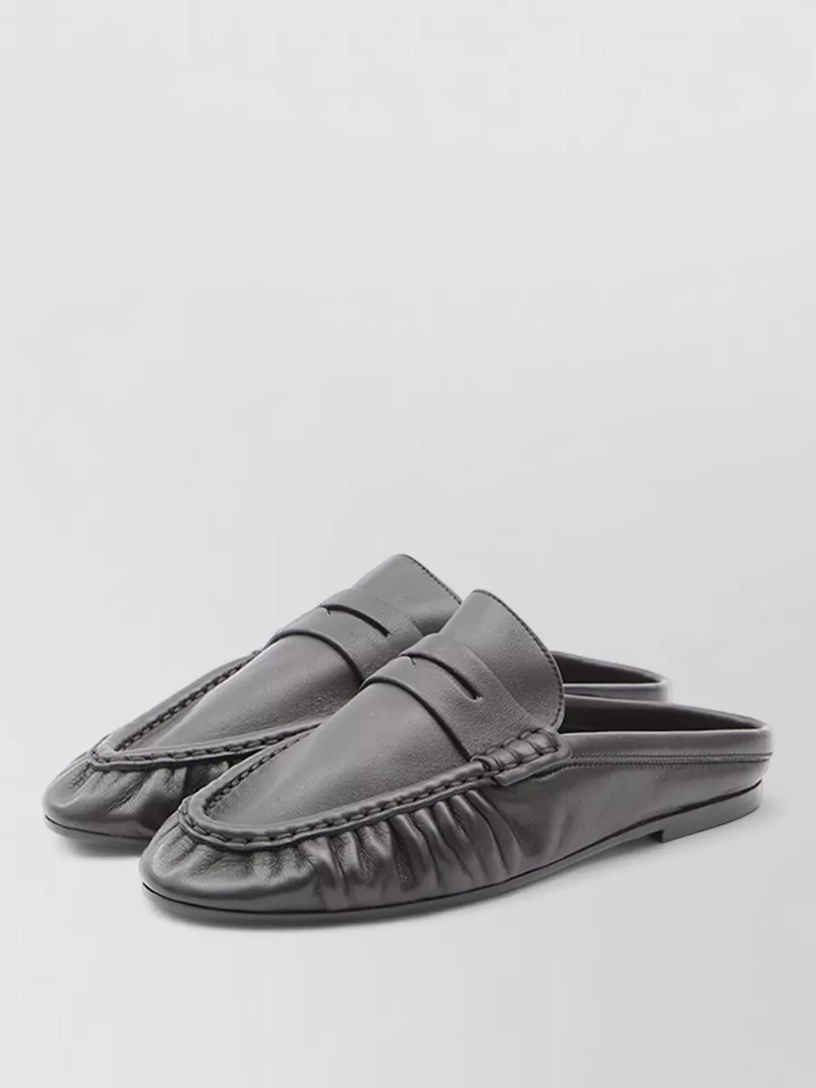 Saint Laurent Giannutri Lambskin Moccasin Mules