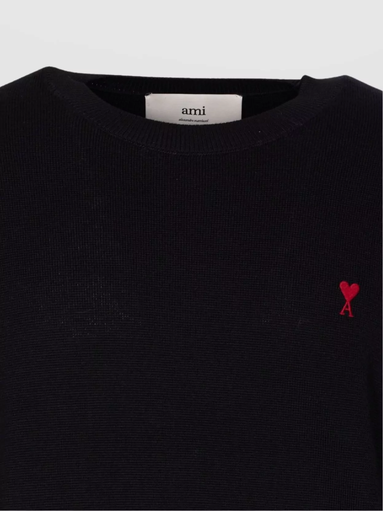 Ami Paris Crewneck Sweater With Ribbed Cuffs And Hem