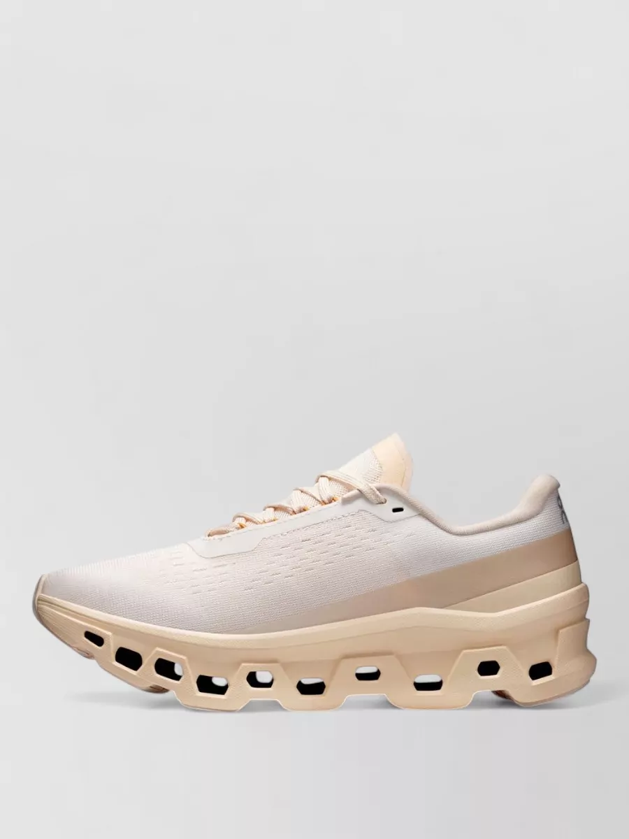 On Cloudmonster Mesh Upper Rubber Outsole Sneakers