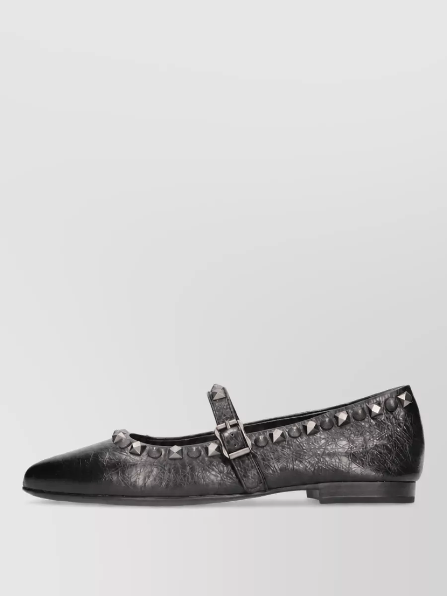 Ash Leather Ballerina Flats