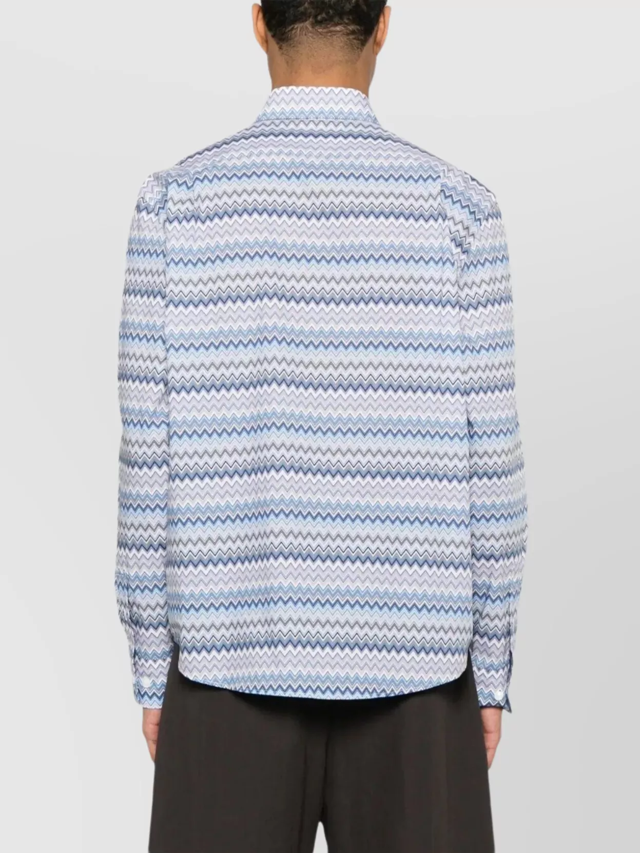 Missoni Button-Down Collar Pleated Hem Shirt