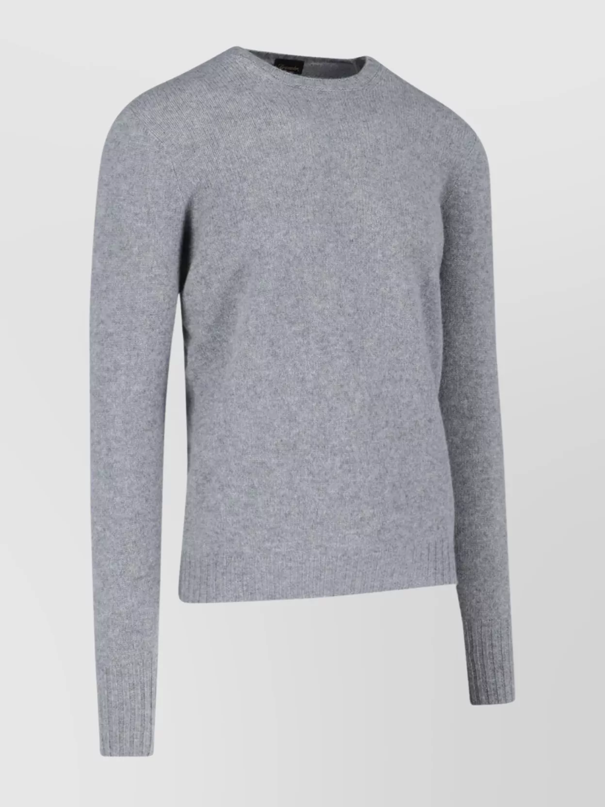 Drumohr Cashmere Crew Neck Sweater With Ribbed Finish