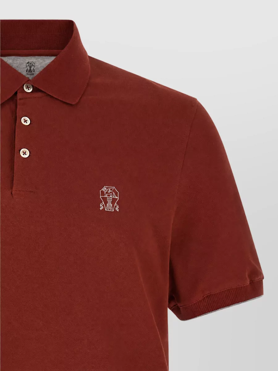 Brunello Cucinelli Cotton Piqué Logo Embroidery Polo Shirt