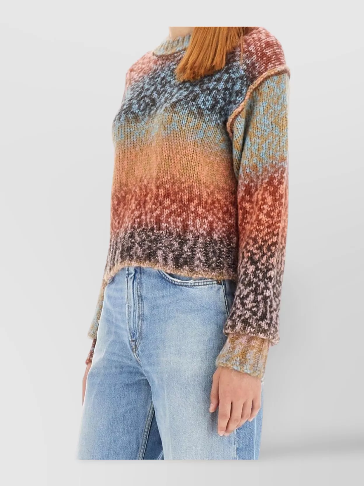 Acne Studios Cropped Long Sleeve Wool Jersey Top