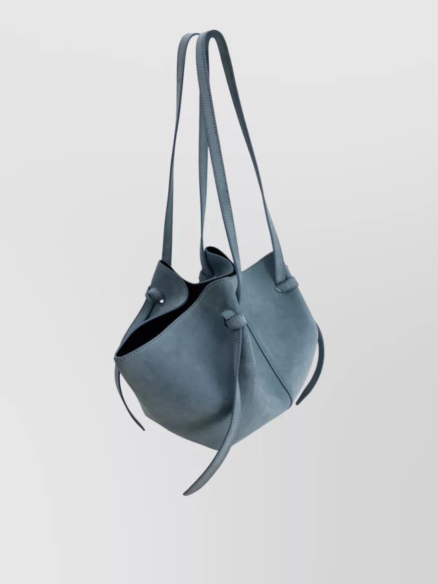 Yuzefi Mochi Suede Leather Knot-Detail Tote Bag