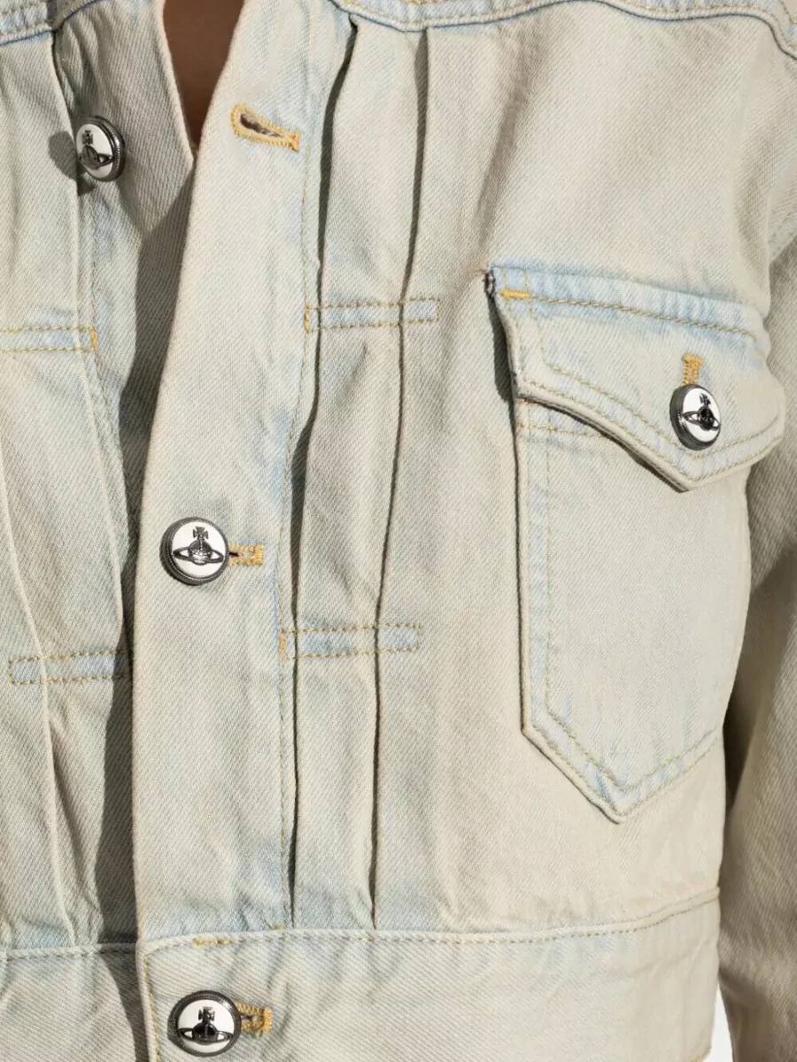 Vivienne Westwood Marlene Denim Jacket Cropped Chest Pockets