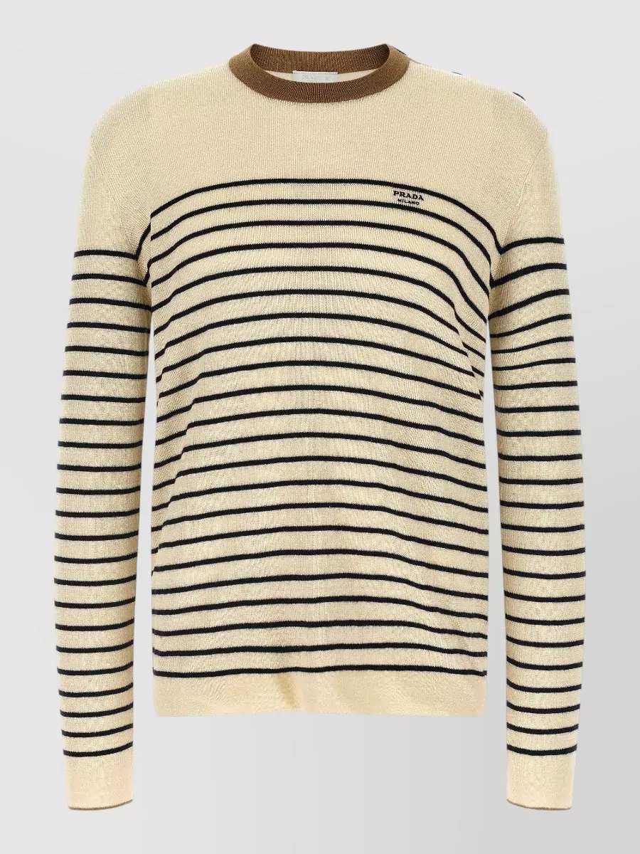 Prada striped crew-neck linen sweater