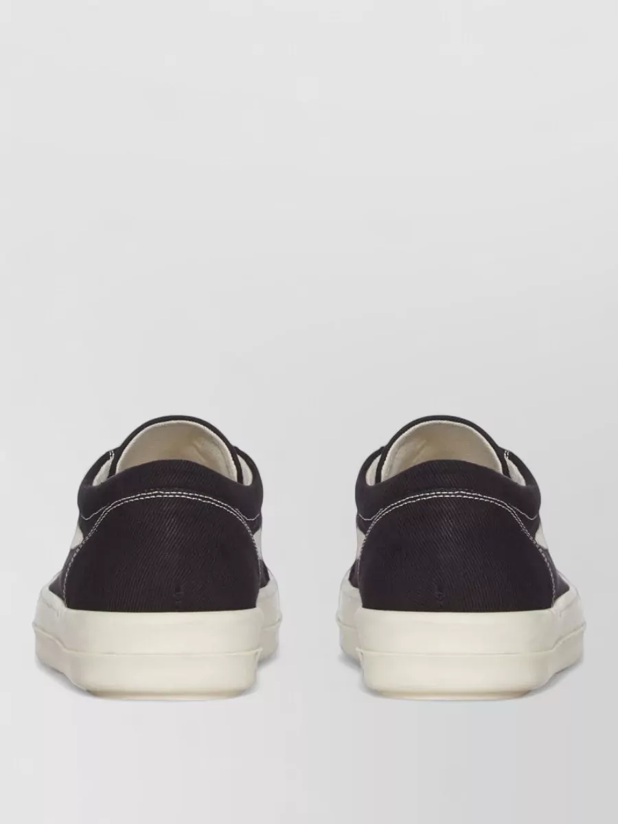 Rick Owens Drkshdw Denim Leather Appliqué Low-Top Sneakers