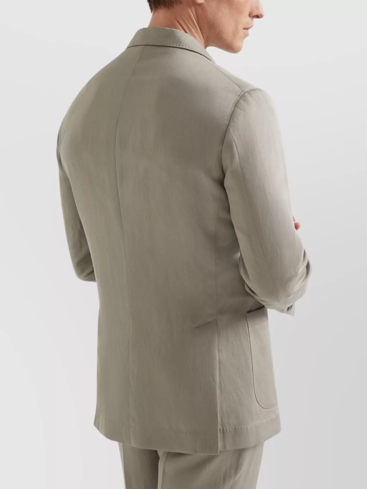 Brunello Cucinelli Silk And Linen Jacket In Green